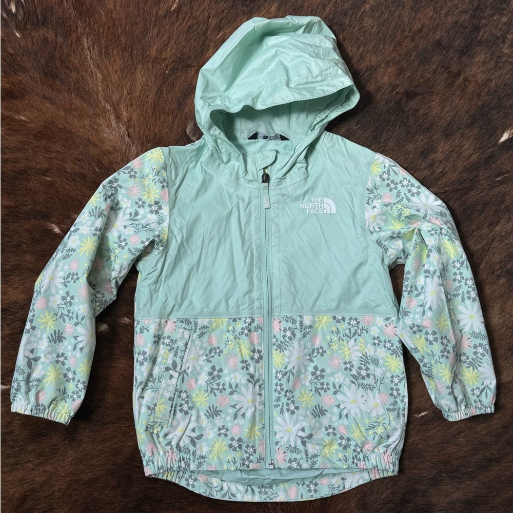 The North Face Mint Green Floral Jacket 4T